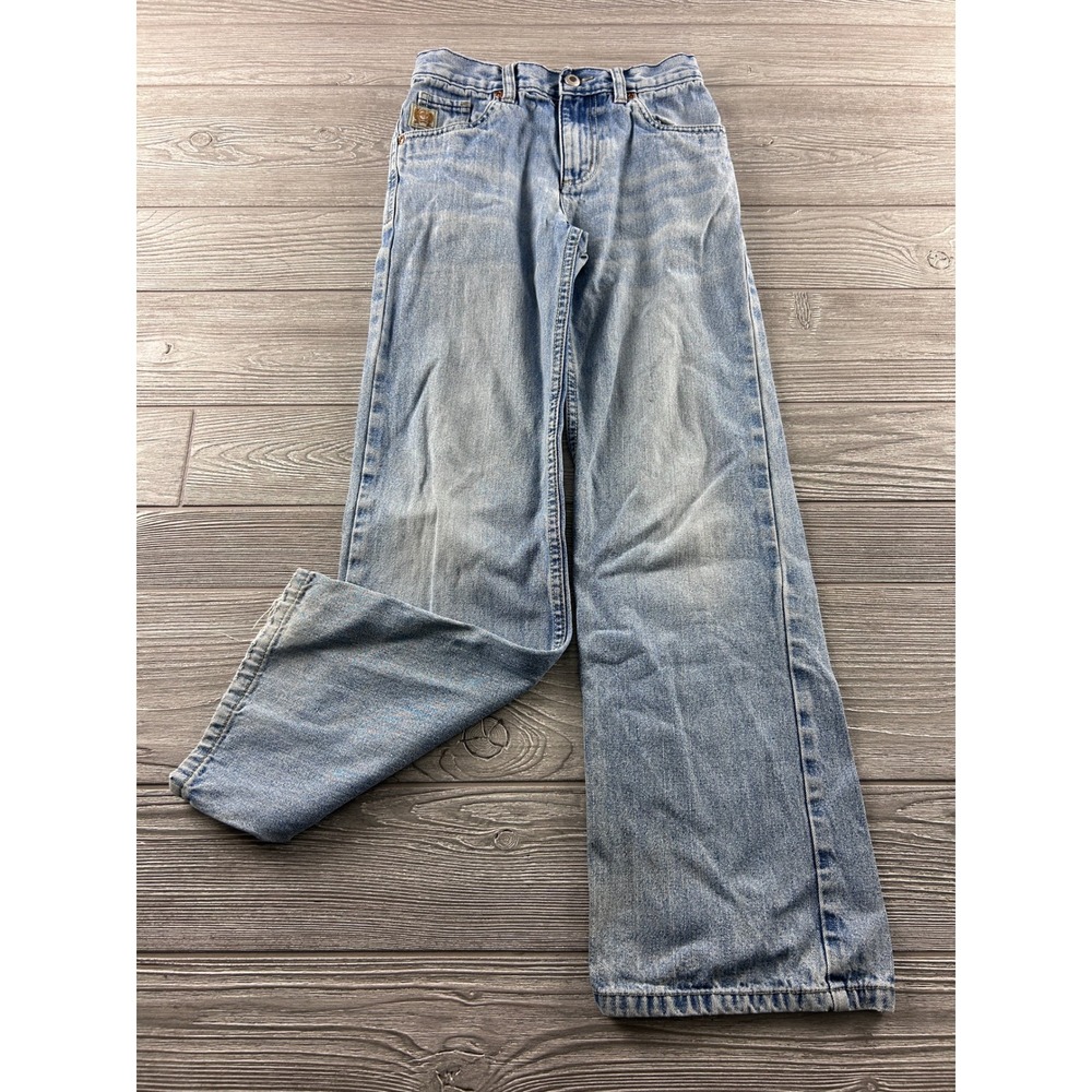 Cinch Boys Light Wash Wide Leg Denim Jeans Size 12S MB16981001 Western Relaxed